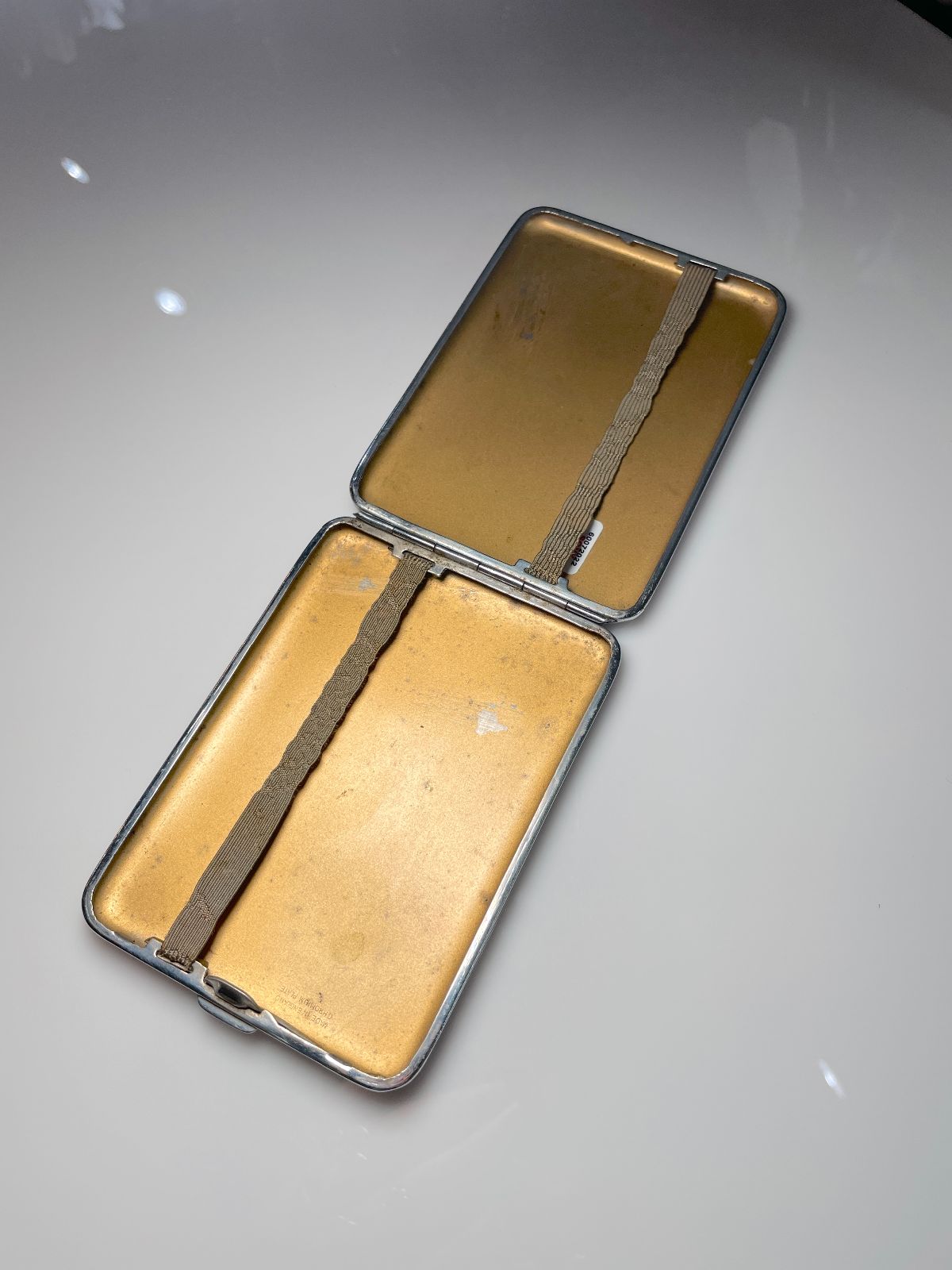 *AS-IS* 1950S TEXTURED DECO STYLE CIGARETTE CASE in SILVER, GOLD