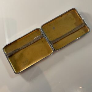 *AS-IS* 1950S TEXTURED DECO STYLE CIGARETTE CASE in SILVER, GOLD