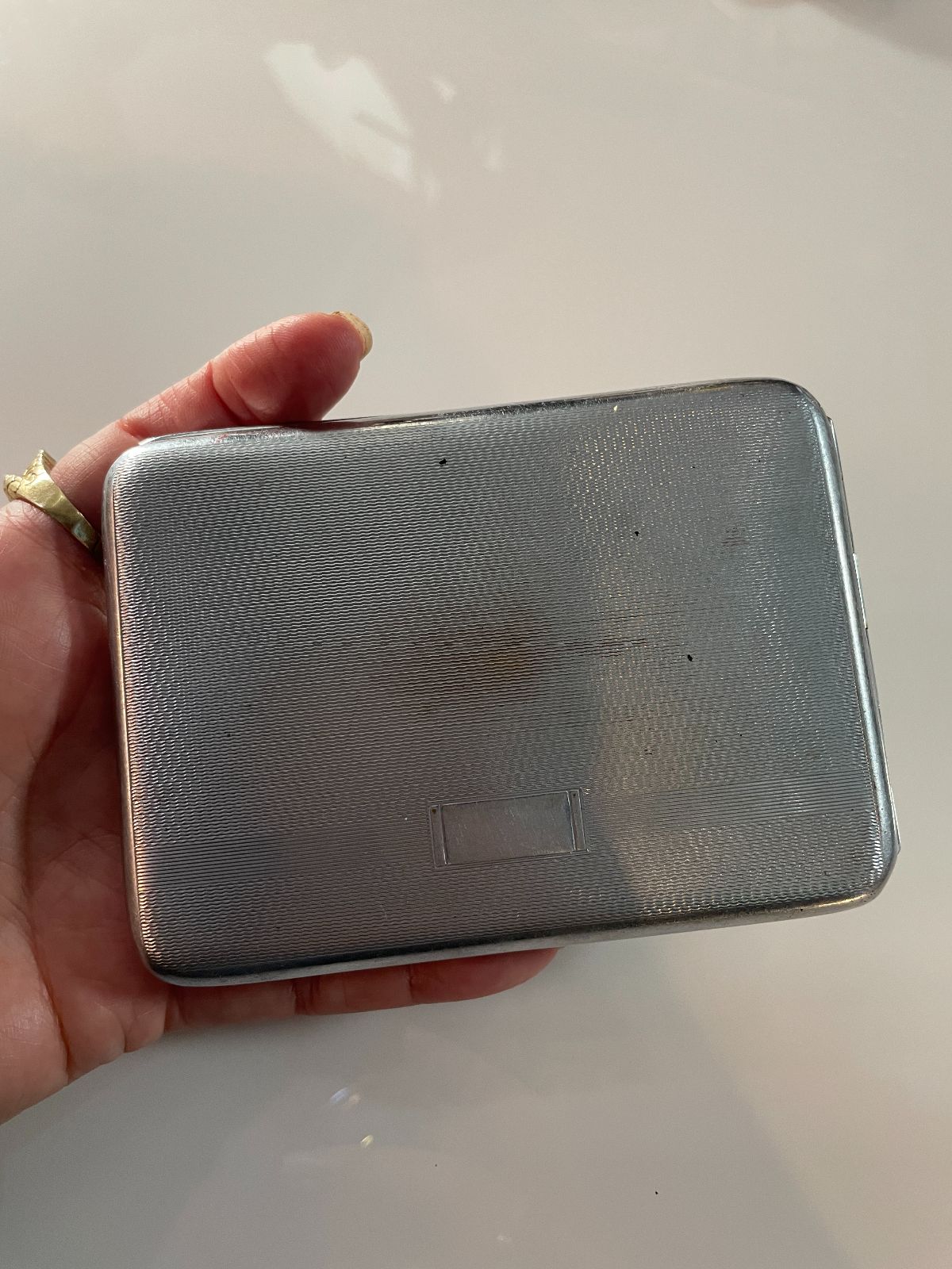 *AS-IS* 1950S TEXTURED DECO STYLE CIGARETTE CASE in SILVER, GOLD