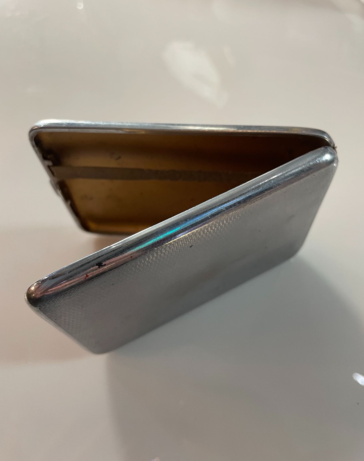 *AS-IS* 1950S TEXTURED DECO STYLE CIGARETTE CASE in SILVER, GOLD