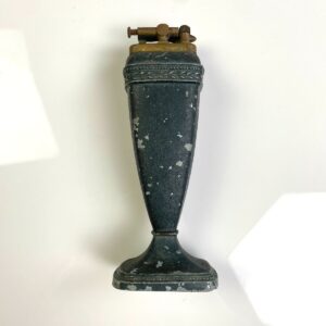 ANTIQUE TROPHY COLLECTIBLE TABLETOP LIGHTER DECORATIVE BASE, BRASS HARDWARE in BLACK