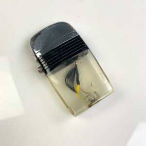 *AS-IS* FUN! NOVELTY FLY FISHING LURE CLEAR ACRYLIC LIGHTER in CLEAR, SILVER, BLACK
