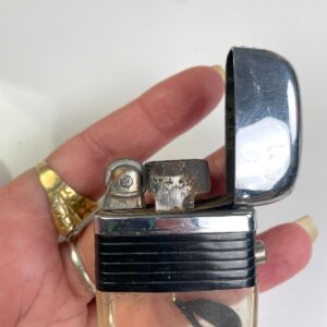*AS-IS* FUN! NOVELTY FLY FISHING LURE CLEAR ACRYLIC LIGHTER in CLEAR, SILVER, BLACK