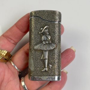 *AS-IS* WOMAN DANCER DECORATIVE METAL REFILLABLE LIGHTER in SILVER