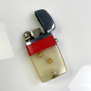 SO COOL!  MINI BAKELITE DICE CLEAR ACRYLIC NOVELTY LIGHTER - MADE IN CANADA in CLEAR, RED, BLACK