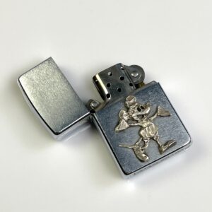 ZIPPO RARE! RUSTIC MICKEY MOUSE CHARACTER SOLDERED REFILLABLE ZIPPO LIGHTER - MADE IN USA in SILVER