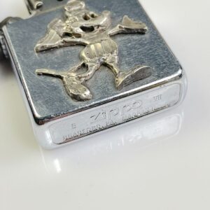 ZIPPO RARE! RUSTIC MICKEY MOUSE CHARACTER SOLDERED REFILLABLE ZIPPO LIGHTER - MADE IN USA in SILVER