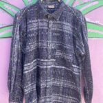 COOL! 1990S WOVEN IKAT GUATEMALAN LONG SLEEVE BUTTON DOWN SHIRT