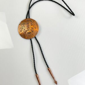 OVERSIZED 100% PURE COPPER BOLO TIE, NORTHWEST INDIAN ART
