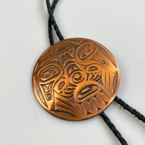 OVERSIZED 100% PURE COPPER BOLO TIE, NORTHWEST INDIAN ART