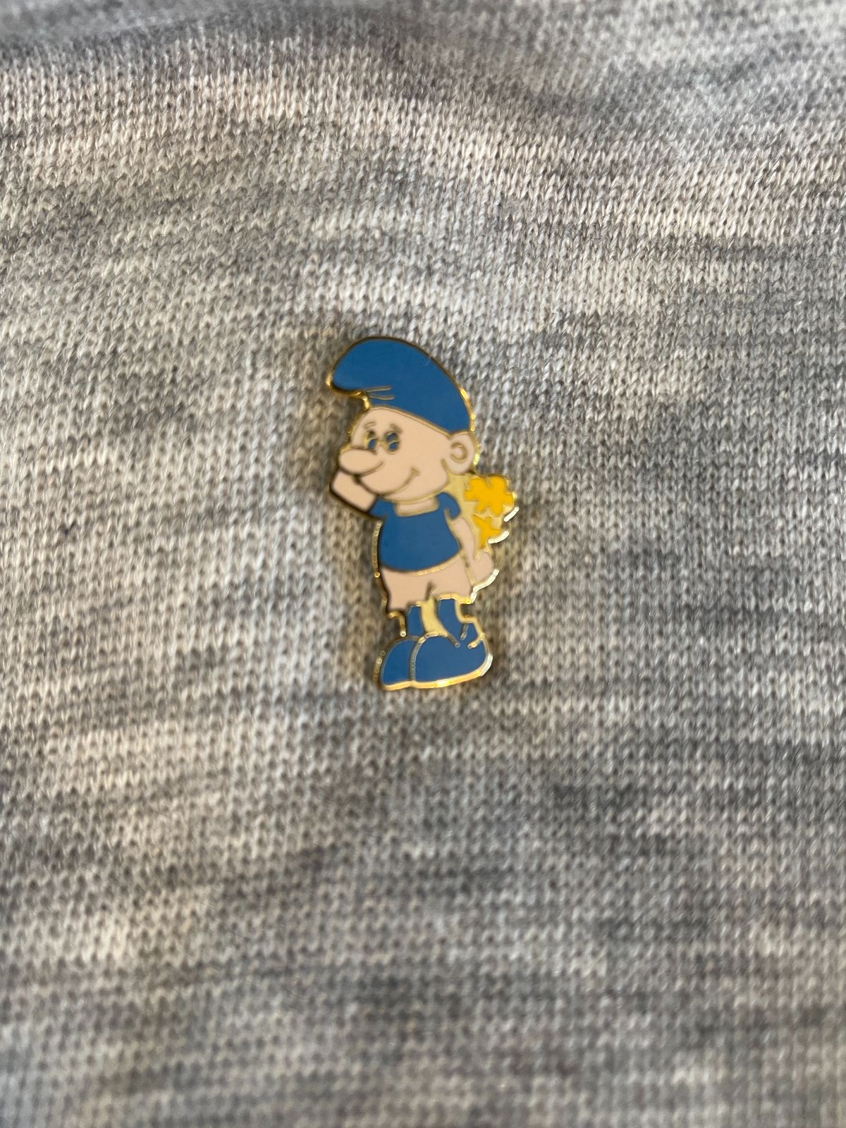 RARE OFF COLOR SMURF ENAMEL PIN
