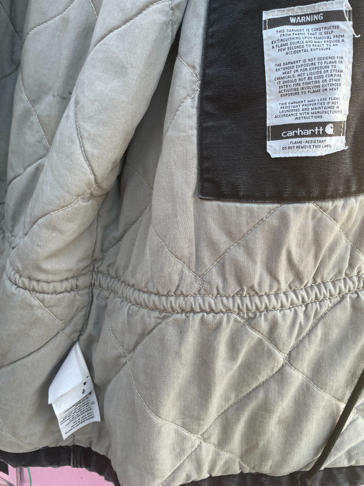 CARHARTT AS-IS DISTRESSED ZIPUP CARHARTT JACKET W/ INNER LINING in BLACK