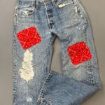 *AS-IS* SWEET! PATCHED UP LEVIS 501 CLASSIC WASH DENIM PANTS