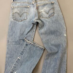 LEVIS *AS-IS* SWEET! PATCHED UP LEVIS 501 CLASSIC WASH DENIM PANTS in BLUE
