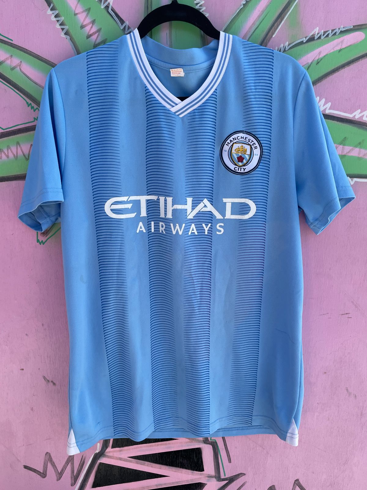 PREMIER LEAGUE MANCHESTER CITY #3 SOCCER JERSEY in BABY BLUE