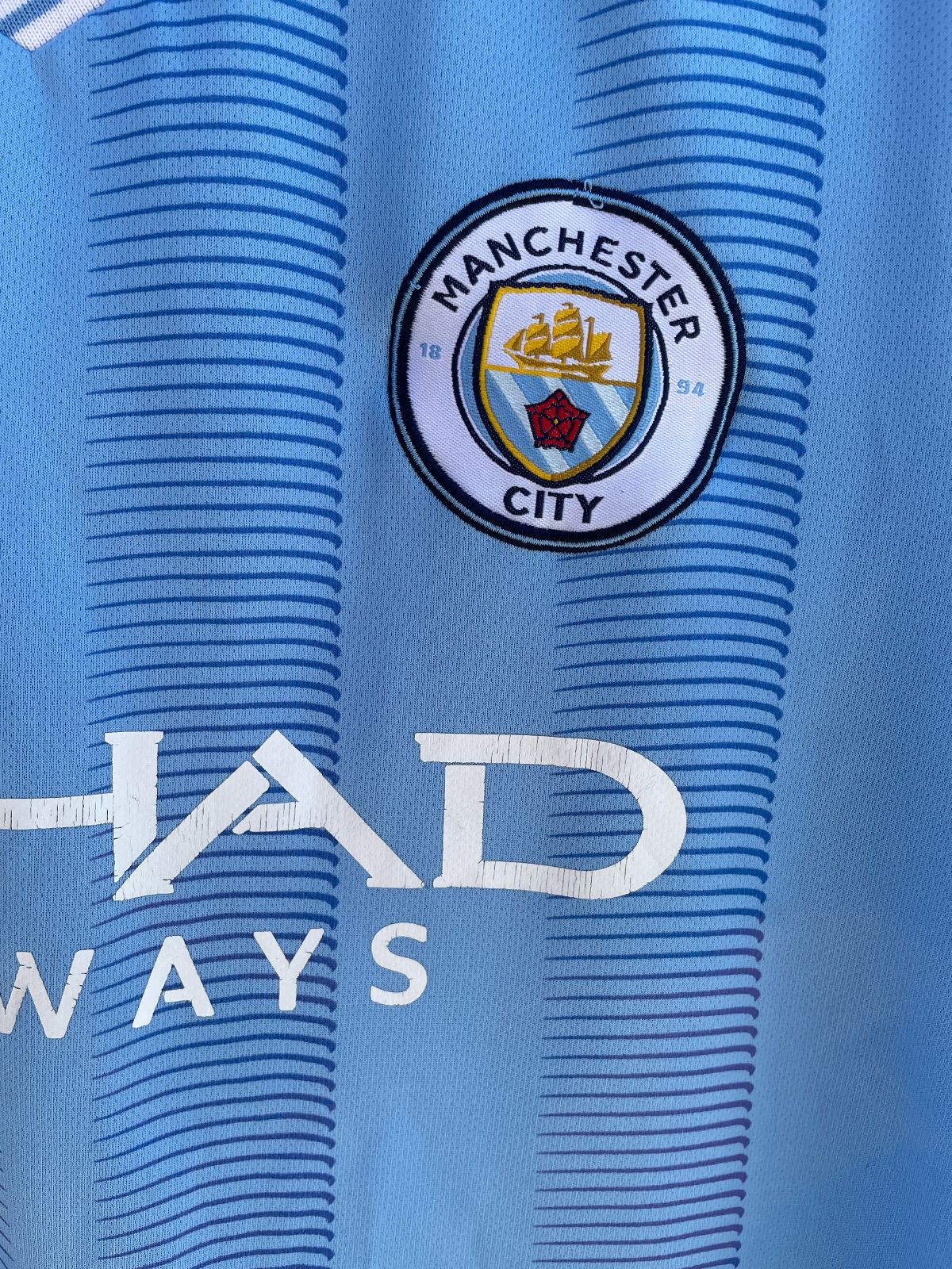 PREMIER LEAGUE MANCHESTER CITY #3 SOCCER JERSEY in BABY BLUE