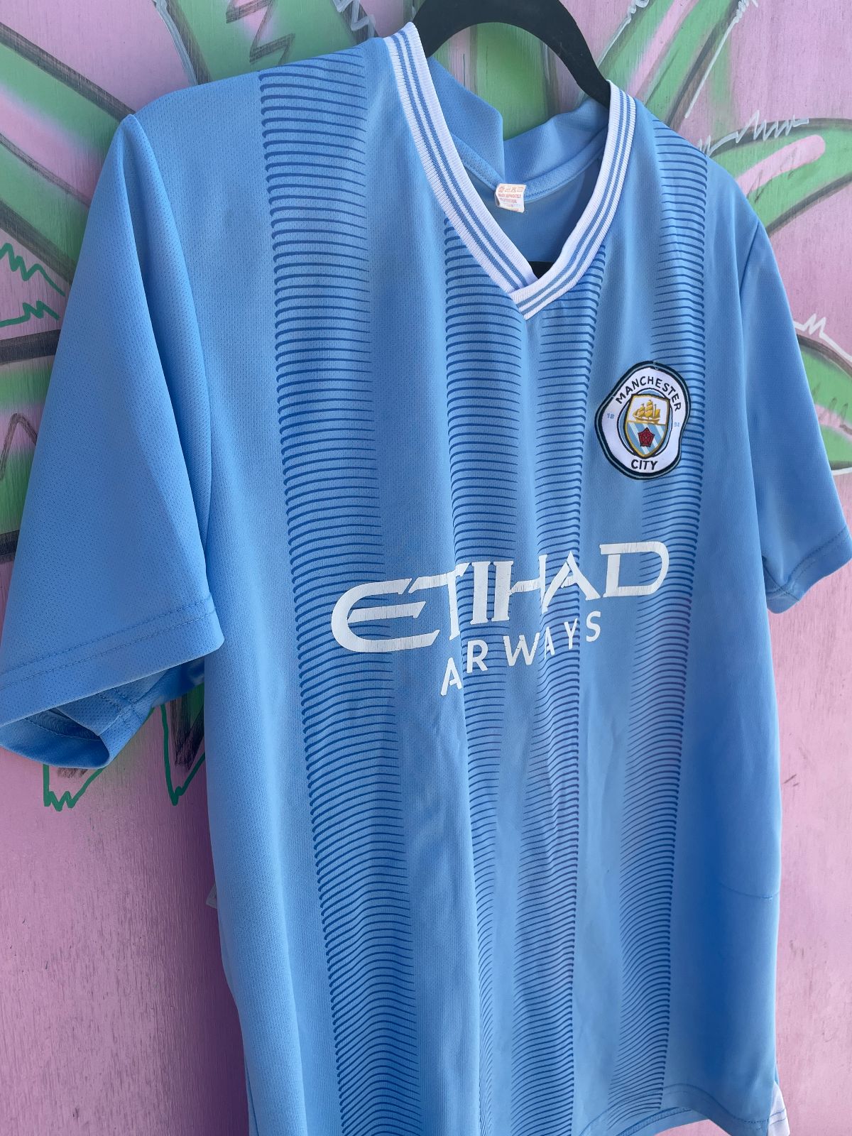 PREMIER LEAGUE MANCHESTER CITY #3 SOCCER JERSEY in BABY BLUE