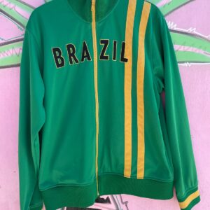 URBAN UP BRAZIL SOCCER ZIP UP TRACK JACKET in GREEN, YELLOW