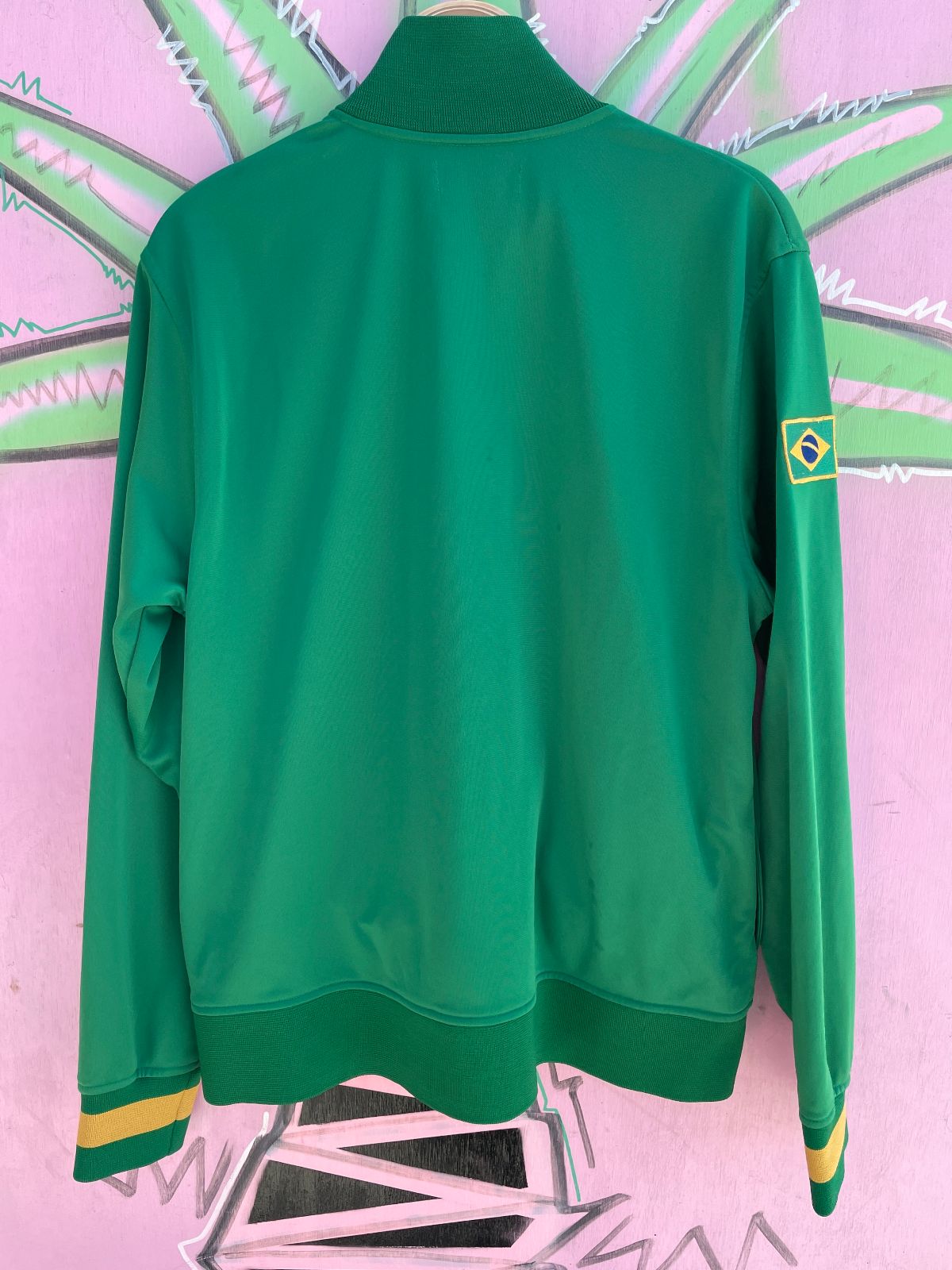 URBAN UP BRAZIL SOCCER ZIP UP TRACK JACKET in GREEN, YELLOW