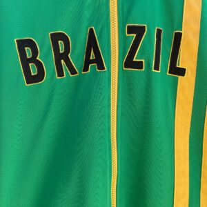 URBAN UP BRAZIL SOCCER ZIP UP TRACK JACKET in GREEN, YELLOW