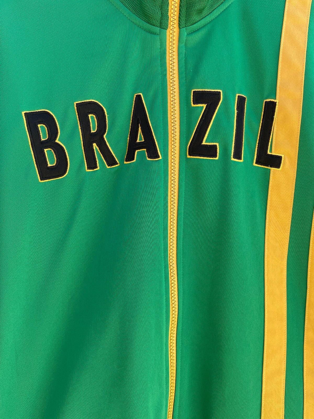 URBAN UP BRAZIL SOCCER ZIP UP TRACK JACKET in GREEN, YELLOW