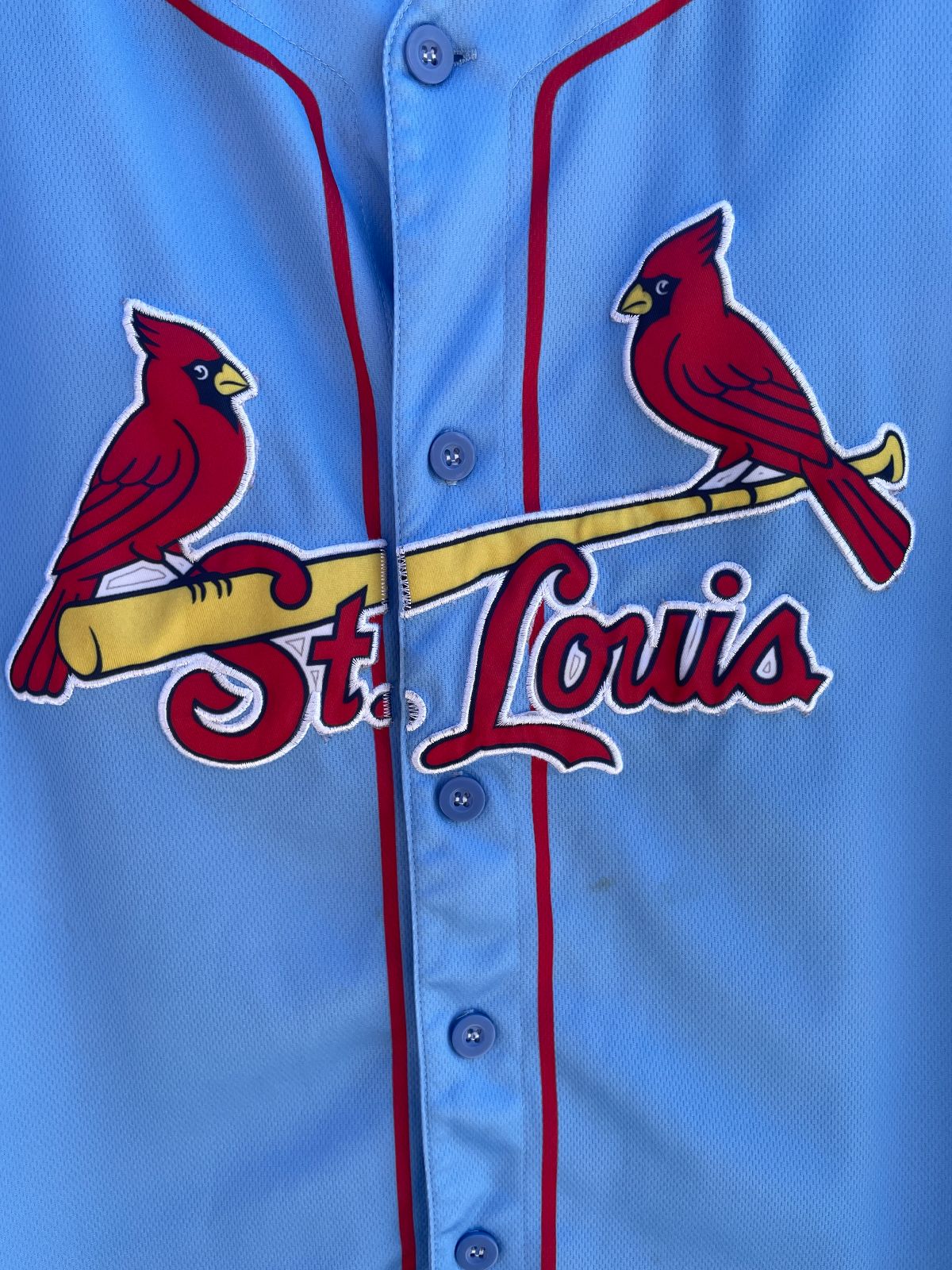 MLB ST LOUIS CARDINALS #46 GOLDSCHMIDT BUTTON UP BASEBALL JERSEY in BABY BLUE