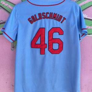 MLB ST LOUIS CARDINALS #46 GOLDSCHMIDT BUTTON UP BASEBALL JERSEY in BABY BLUE