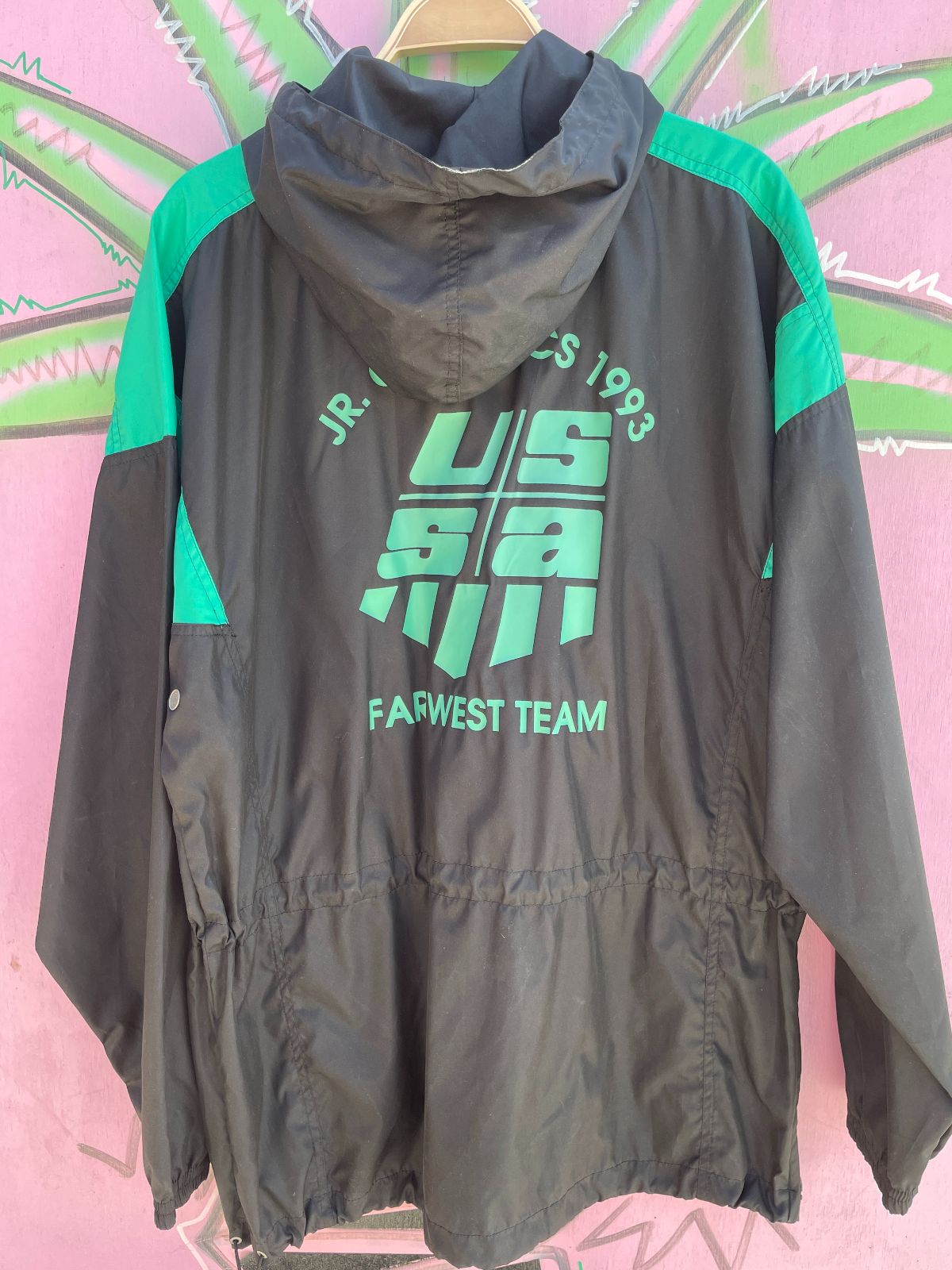 SPYDER 1993 JUNIOR OLYMPIC USSA SPYDER SKI JACKET in BLACK, TEAL