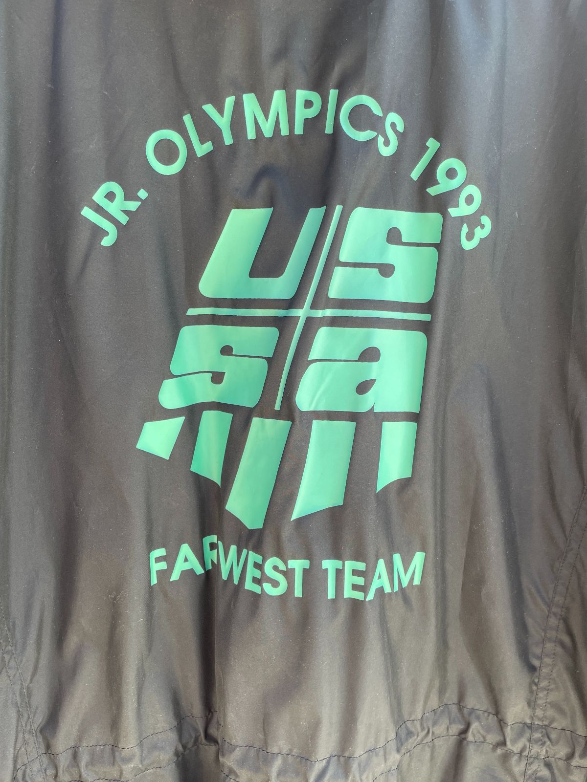 SPYDER 1993 JUNIOR OLYMPIC USSA SPYDER SKI JACKET in BLACK, TEAL