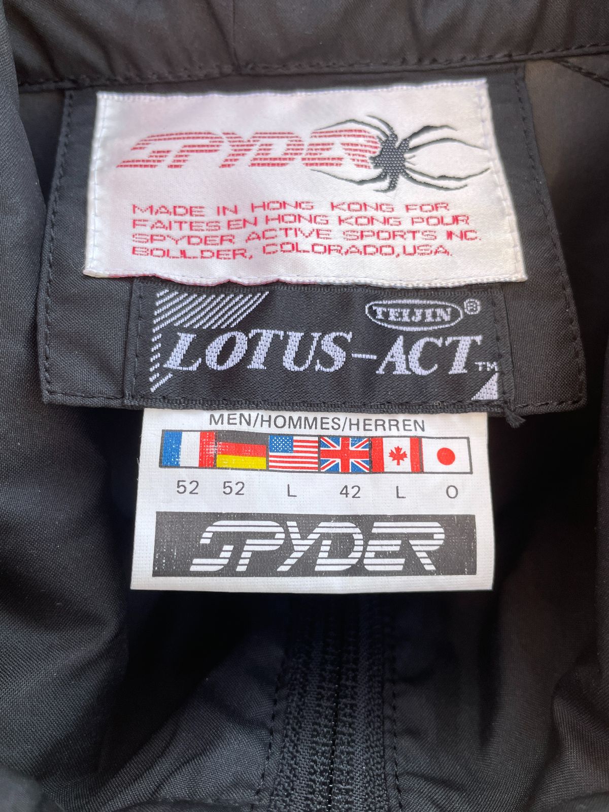SPYDER 1993 JUNIOR OLYMPIC USSA SPYDER SKI JACKET in BLACK, TEAL