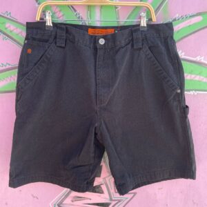 JESSE JONES BLACK WORKWEAR CANVAS CARPENTER SHORTS in BLACK