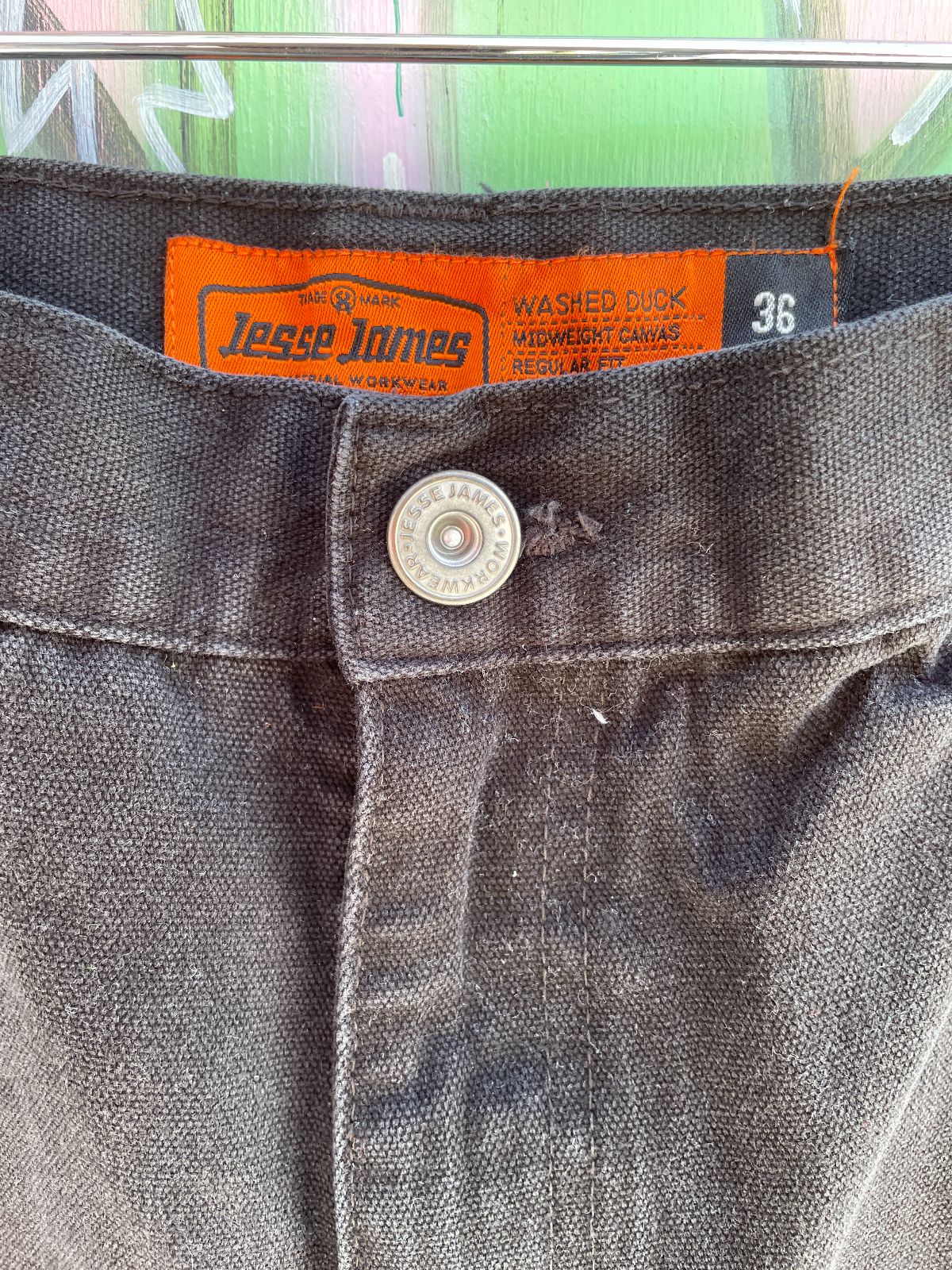 JESSE JONES BLACK WORKWEAR CANVAS CARPENTER SHORTS in BLACK