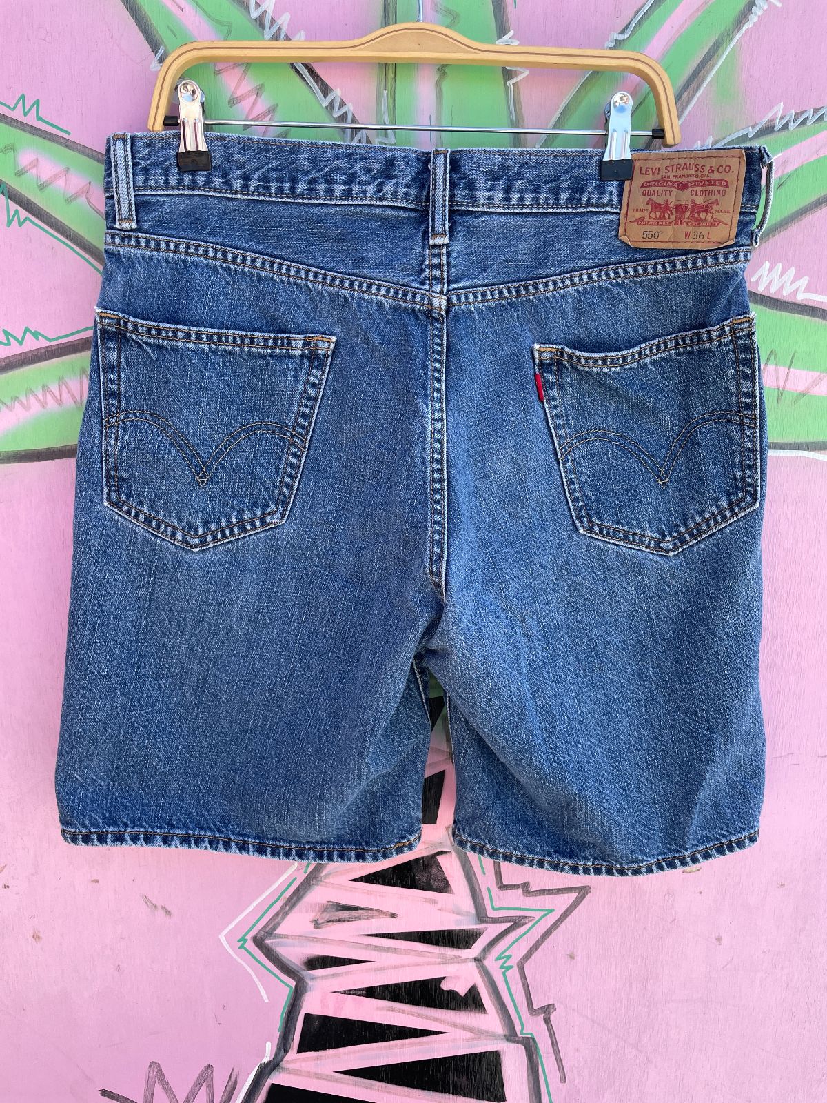 LEVIS LEVIS 550 DENIM JEAN SHORTS in BLUE
