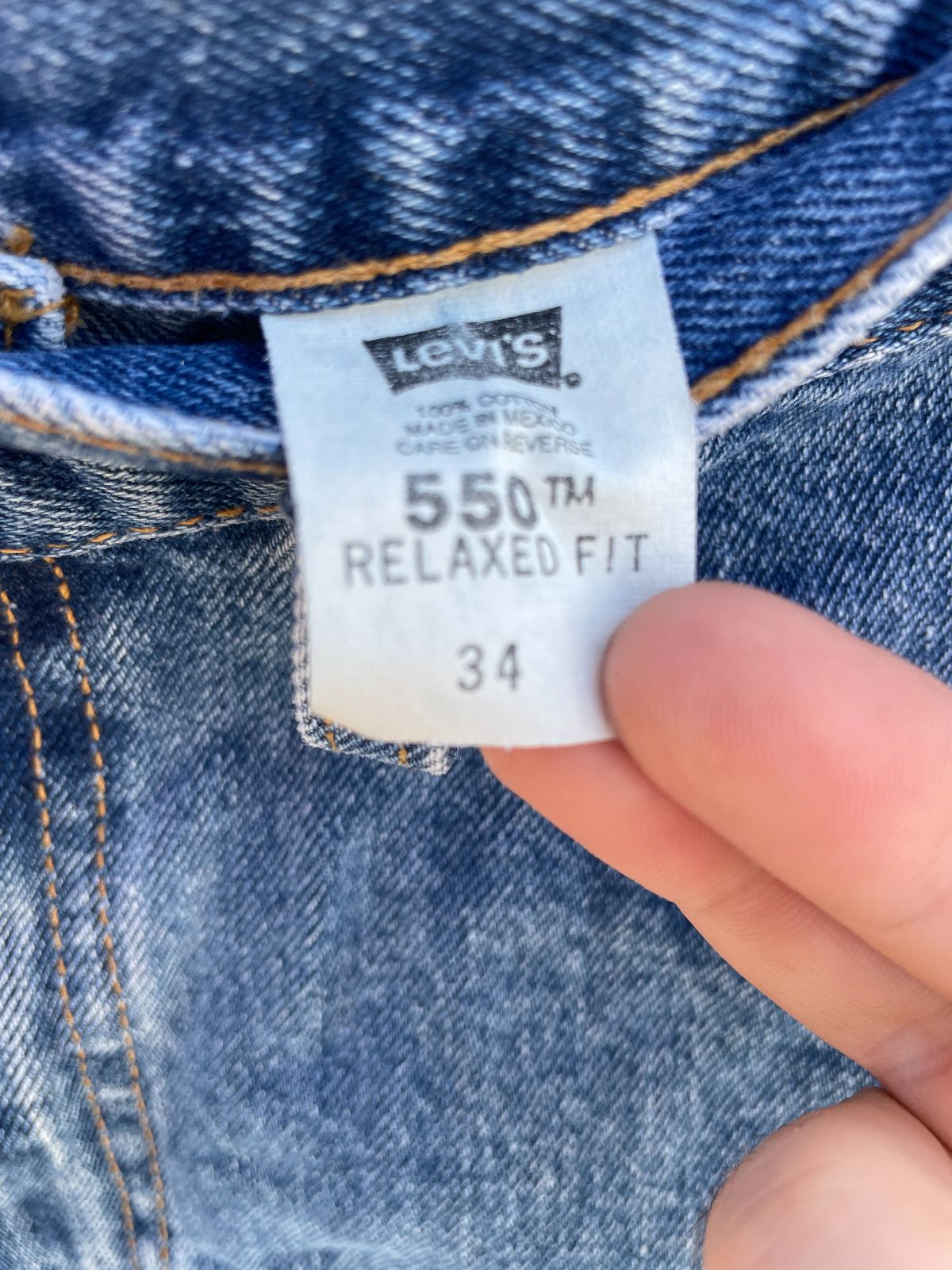 LEVIS 1990S MADE IN MEXICO LEVIS 550 DENIM JEAN SHORTS in BLUE