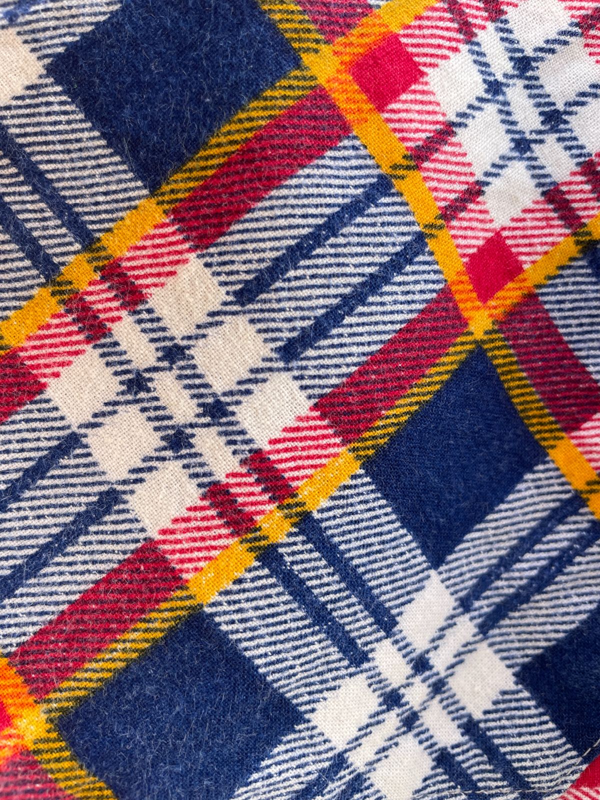 ADLER PLAID FLANNEL BUTTON UP SHIRT in BLUE, WHITE, RED, YELLOW