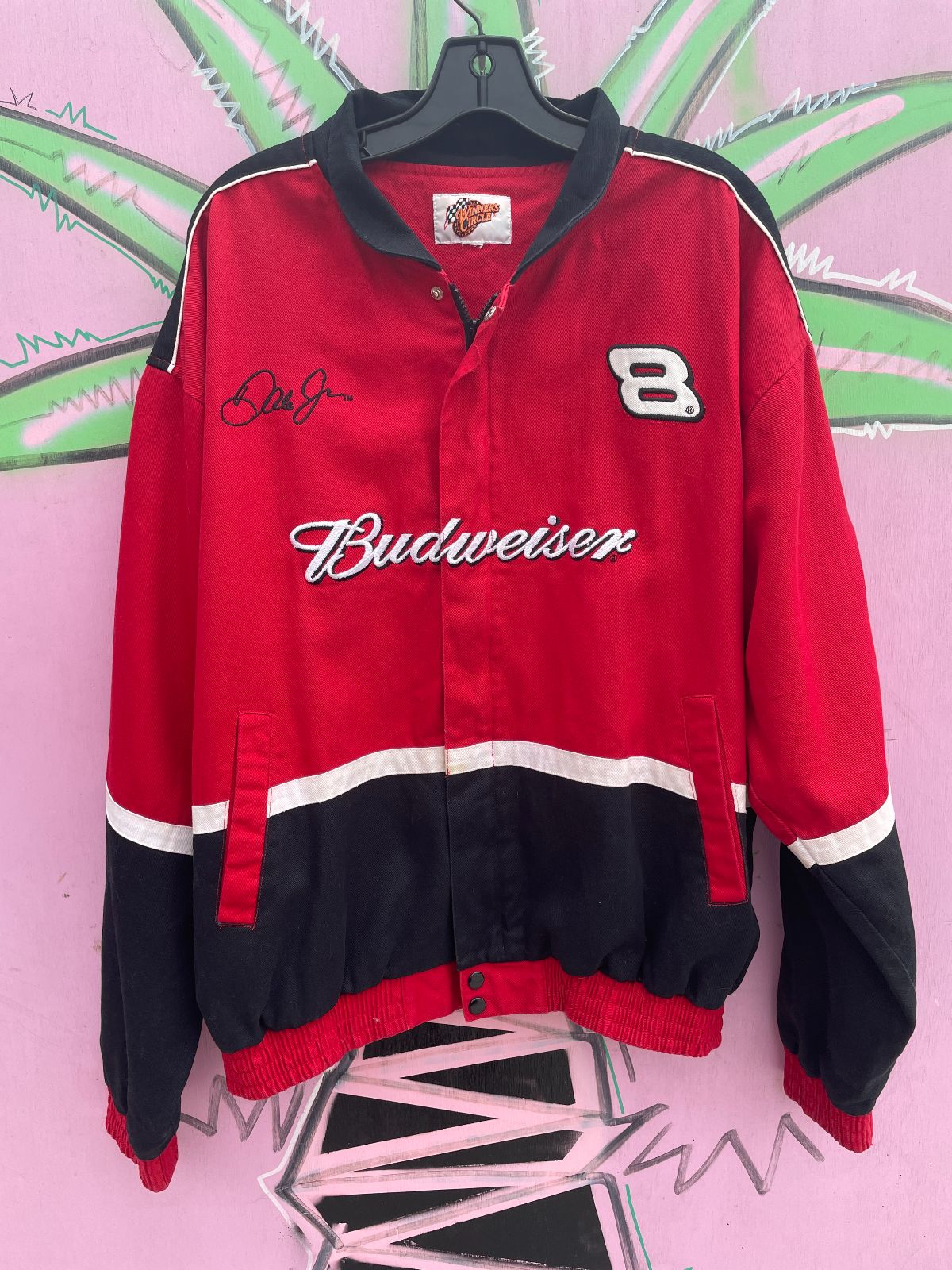 CHASE AUTHENTICS NASCAR BUDWEISER #3 DALE EARNHARDT JR ZIPUP JACKET in RED, BLACK