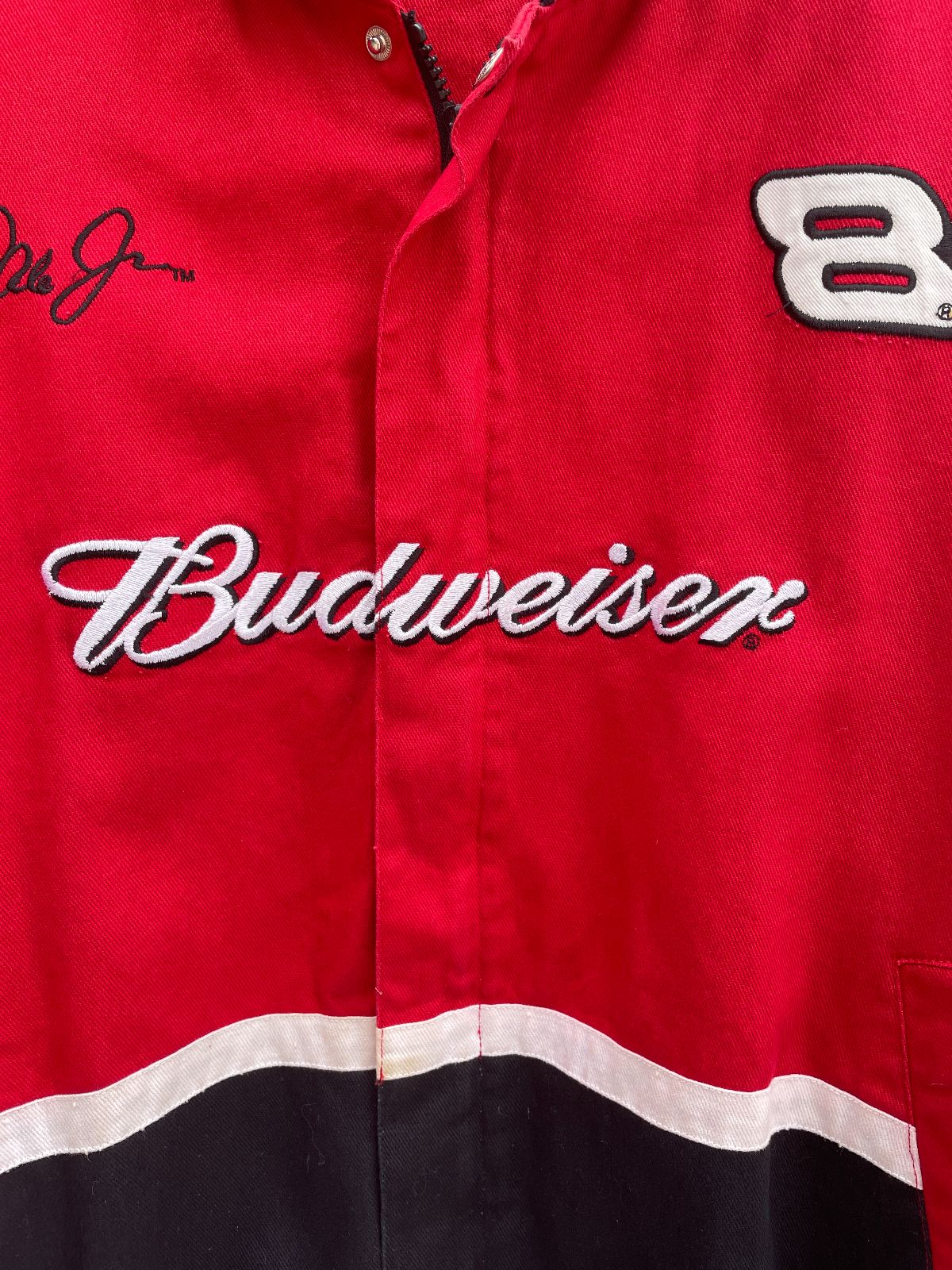 CHASE AUTHENTICS NASCAR BUDWEISER #3 DALE EARNHARDT JR ZIPUP JACKET in RED, BLACK