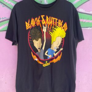 *AS-IS* 100% COTTON BEAVIS AND BUTT-HEAD GRAPHIC TSHIRT in BLACK