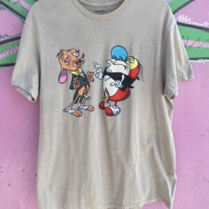 NICKELODEON REN AND STIMPY FANCY PANTS GRAPHIC TSHIRT in BEIGE, MULT