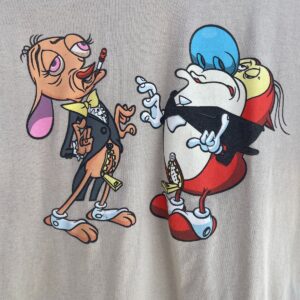 NICKELODEON REN AND STIMPY FANCY PANTS GRAPHIC TSHIRT in BEIGE, MULT