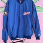 AS-IS NFL NEW YORK GIANTS STARTER NYLON BUTTON UP JACKET