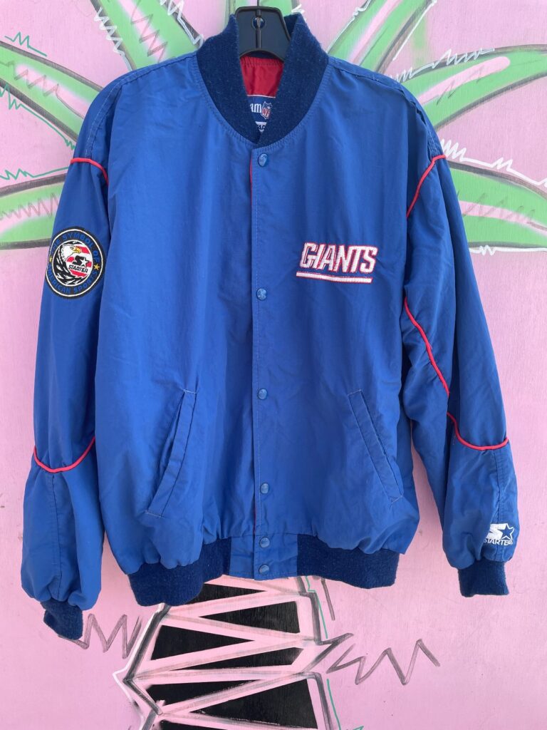 AS-IS NFL NEW YORK GIANTS STARTER NYLON BUTTON UP JACKET