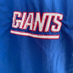 STARTER AS-IS NFL NEW YORK GIANTS STARTER NYLON BUTTON UP JACKET in BLUE, RED