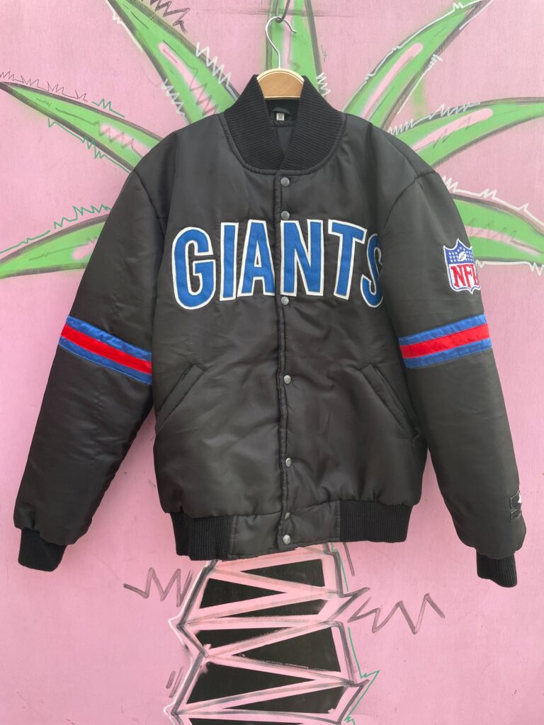 NFL NEW YORK GIANTS SATIN BUTTON UP JACKET