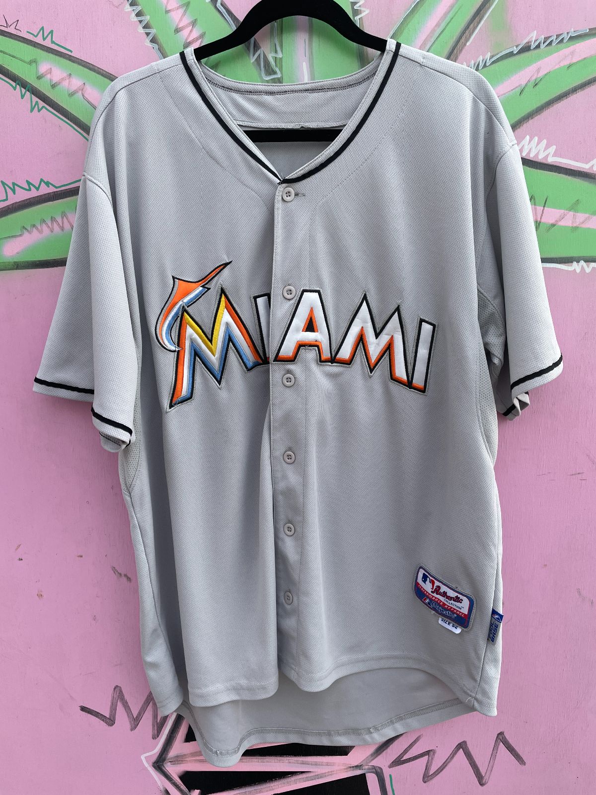 MAJESTIC MLB MIAMI MARLINS #7 REYES BASEBALL JERSEY in GRAY