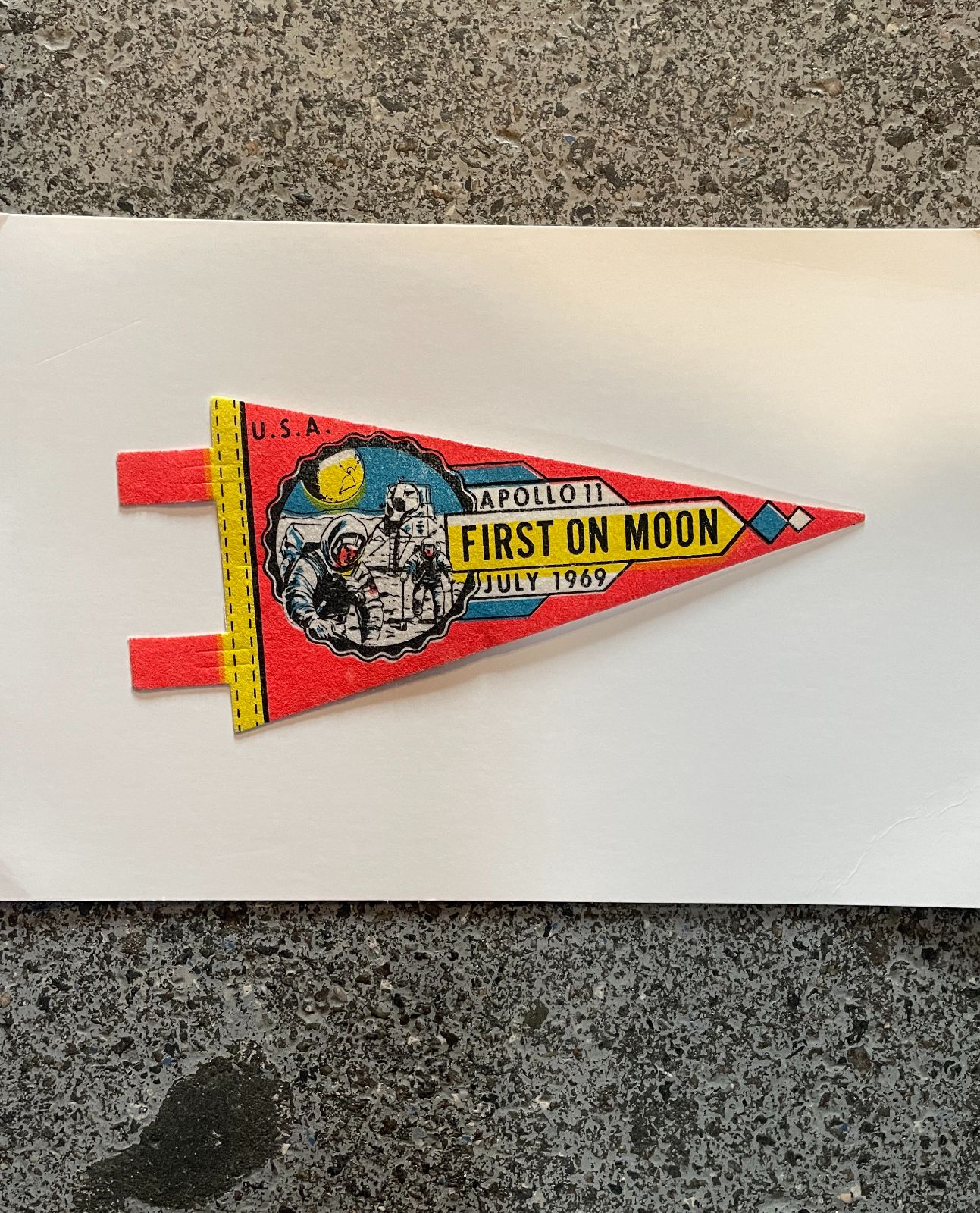 USA APOLLO 11 FIRST ON MOON MINI PENNANT
