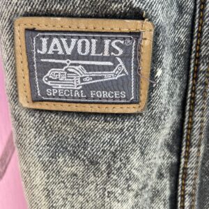 JAVOLIS FUN! 1980S ACID WASH DENIM OVERALLS in GREY