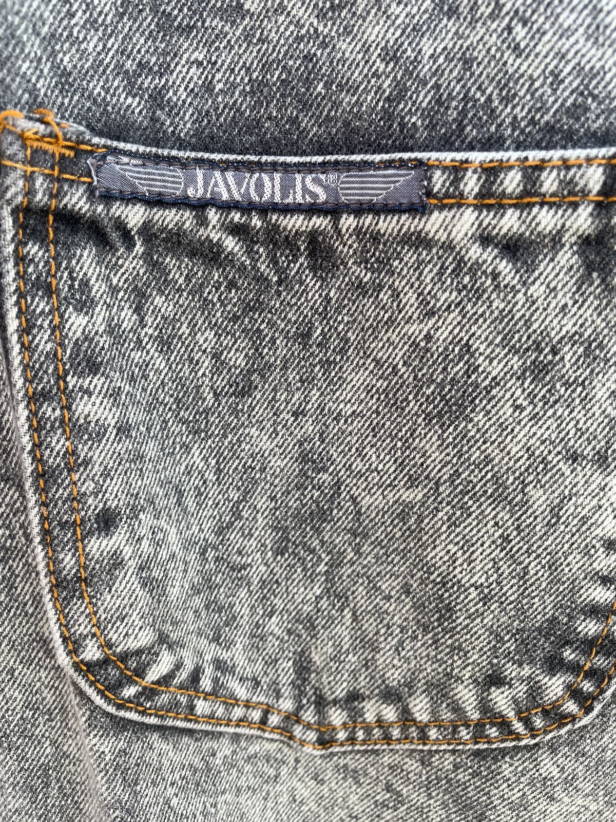 JAVOLIS FUN! 1980S ACID WASH DENIM OVERALLS in GREY