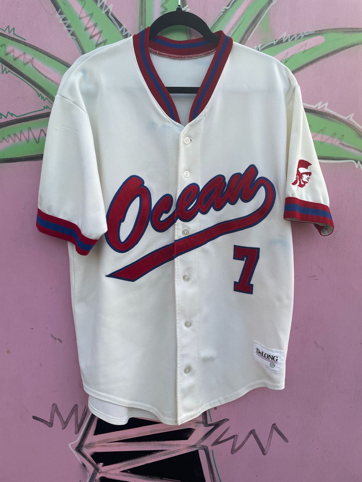 DELONG AS-IS OCEAN #7 BASEBALL JERSEY in WHITE