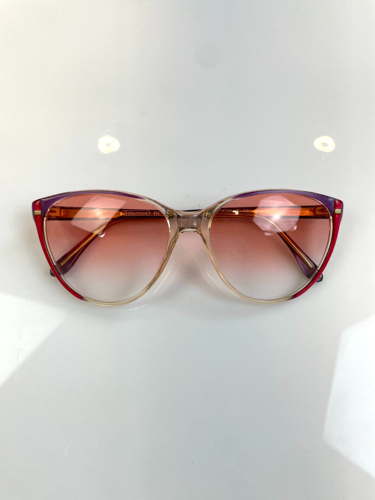 BALLANTYNE 1980S COLORBLOCK SUNGLASSES CUSTOM GRADIENT TINTED LENSES in PINK